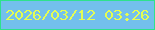 文字の大きさ：3、枠の色：2ee28c、背景の色：73c0ec、文字の色：e4fd52 無料ブログパーツのブログ時計