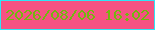 文字の大きさ：3、枠の色：2ee5f6、背景の色：f65283、文字の色：73b710 無料ブログパーツのブログ時計