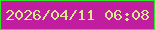 文字の大きさ：3、枠の色：2ee625、背景の色：c01d9f、文字の色：dde88c 無料ブログパーツのブログ時計