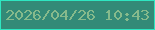 文字の大きさ：1、枠の色：2ee6c1、背景の色：338a77、文字の色：86ba8c 無料ブログパーツのブログ時計