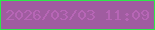 文字の大きさ：5、枠の色：2ee84a、背景の色：a05ca0、文字の色：b766b6 無料ブログパーツのブログ時計