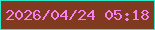 文字の大きさ：4、枠の色：2ee8cc、背景の色：803a1f、文字の色：fa7ef0 無料ブログパーツのブログ時計