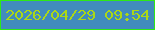 文字の大きさ：5、枠の色：2ee916、背景の色：418cbc、文字の色：abd816 無料ブログパーツのブログ時計