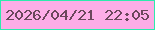 文字の大きさ：1、枠の色：2eeaad、背景の色：fdade7、文字の色：6b475c 無料ブログパーツのブログ時計