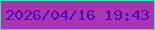 文字の大きさ：2、枠の色：2eeab1、背景の色：ab34b1、文字の色：4c01c1 無料ブログパーツのブログ時計