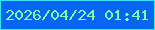 文字の大きさ：5、枠の色：2eeaee、背景の色：0767f2、文字の色：84fcab 無料ブログパーツのブログ時計