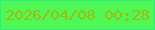 文字の大きさ：4、枠の色：2eed82、背景の色：4ff854、文字の色：9dbb12 無料ブログパーツのブログ時計