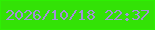 文字の大きさ：5、枠の色：2eef03、背景の色：33e206、文字の色：a18fd7 無料ブログパーツのブログ時計