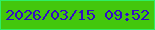 文字の大きさ：2、枠の色：2eef66、背景の色：43c70c、文字の色：330ac5 無料ブログパーツのブログ時計