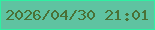 文字の大きさ：1、枠の色：2ef0a2、背景の色：5fc3a1、文字の色：4a7136 無料ブログパーツのブログ時計