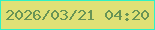 文字の大きさ：3、枠の色：2ef1c5、背景の色：dfe176、文字の色：699455 無料ブログパーツのブログ時計