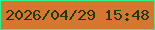 文字の大きさ：3、枠の色：2ef28e、背景の色：d6762f、文字の色：1f390c 無料ブログパーツのブログ時計