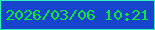 文字の大きさ：2、枠の色：2ef2b9、背景の色：1644cc、文字の色：0ce836 無料ブログパーツのブログ時計