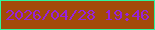 文字の大きさ：3、枠の色：2ef59d、背景の色：a34a09、文字の色：9822d9 無料ブログパーツのブログ時計