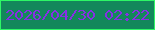 文字の大きさ：2、枠の色：2ef766、背景の色：13885b、文字の色：862fe4 無料ブログパーツのブログ時計