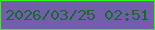 文字の大きさ：4、枠の色：2efb0b、背景の色：745eac、文字の色：126c2b 無料ブログパーツのブログ時計