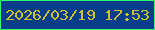 文字の大きさ：4、枠の色：2efd70、背景の色：083d89、文字の色：cdc229 無料ブログパーツのブログ時計