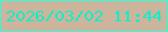文字の大きさ：3、枠の色：2efed8、背景の色：cdb49c、文字の色：12edc7 無料ブログパーツのブログ時計