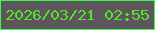文字の大きさ：1、枠の色：2eff49、背景の色：5f555d、文字の色：52e52a 無料ブログパーツのブログ時計