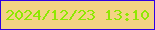 文字の大きさ：2、枠の色：2f00e4、背景の色：f3d384、文字の色：8ee802 無料ブログパーツのブログ時計
