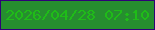 文字の大きさ：2、枠の色：2f0177、背景の色：268e2f、文字の色：1fbc18 無料ブログパーツのブログ時計