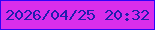 文字の大きさ：5、枠の色：2f03f8、背景の色：d92eeb、文字の色：221dae 無料ブログパーツのブログ時計