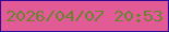 文字の大きさ：3、枠の色：2f089a、背景の色：e25a96、文字の色：698130 無料ブログパーツのブログ時計