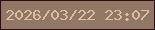 文字の大きさ：5、枠の色：2f0c12、背景の色：937766、文字の色：debd9f 無料ブログパーツのブログ時計