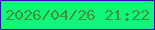 文字の大きさ：5、枠の色：2f0cb0、背景の色：10f67a、文字の色：429237 無料ブログパーツのブログ時計