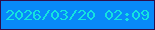 文字の大きさ：1、枠の色：2f0d4b、背景の色：0889f9、文字の色：14e2df 無料ブログパーツのブログ時計