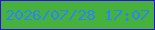 文字の大きさ：3、枠の色：2f0dda、背景の色：46b13d、文字の色：2986f6 無料ブログパーツのブログ時計