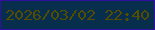 文字の大きさ：4、枠の色：2f10a1、背景の色：072f4d、文字の色：544c01 無料ブログパーツのブログ時計