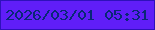 文字の大きさ：4、枠の色：2f11bb、背景の色：601ef8、文字の色：092876 無料ブログパーツのブログ時計