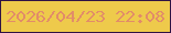 文字の大きさ：2、枠の色：2f1344、背景の色：eeca4b、文字の色：e28c69 無料ブログパーツのブログ時計