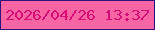文字の大きさ：2、枠の色：2f137d、背景の色：f765a4、文字の色：d40e75 無料ブログパーツのブログ時計