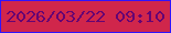 文字の大きさ：2、枠の色：2f13fd、背景の色：d0264b、文字の色：660473 無料ブログパーツのブログ時計