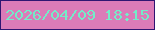 文字の大きさ：1、枠の色：2f1572、背景の色：db7bb8、文字の色：74ecc8 無料ブログパーツのブログ時計