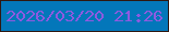 文字の大きさ：3、枠の色：2f1711、背景の色：0377ba、文字の色：8d5ae0 無料ブログパーツのブログ時計