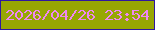 文字の大きさ：3、枠の色：2f18a0、背景の色：97a703、文字の色：ef88f3 無料ブログパーツのブログ時計