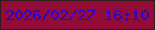 文字の大きさ：1、枠の色：2f1a1c、背景の色：930c37、文字の色：2601d9 無料ブログパーツのブログ時計