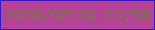 文字の大きさ：4、枠の色：2f1bcb、背景の色：b44295、文字の色：727c3e 無料ブログパーツのブログ時計