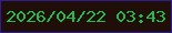 文字の大きさ：2、枠の色：2f1c8e、背景の色：200e09、文字の色：23bb4c 無料ブログパーツのブログ時計