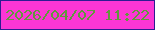 文字の大きさ：5、枠の色：2f1c92、背景の色：fc36d5、文字の色：62983e 無料ブログパーツのブログ時計