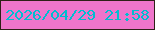 文字の大きさ：1、枠の色：2f2018、背景の色：ef75cb、文字の色：00bed0 無料ブログパーツのブログ時計