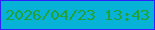 文字の大きさ：2、枠の色：2f21fc、背景の色：06b2d6、文字の色：20a139 無料ブログパーツのブログ時計