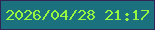 文字の大きさ：1、枠の色：2f2454、背景の色：1c717f、文字の色：97f640 無料ブログパーツのブログ時計