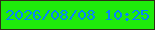 文字の大きさ：3、枠の色：2f2d16、背景の色：1feb0b、文字の色：0484fb 無料ブログパーツのブログ時計