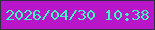 文字の大きさ：1、枠の色：2f2f43、背景の色：b916c9、文字の色：3ef5c2 無料ブログパーツのブログ時計