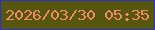 文字の大きさ：2、枠の色：2f30c7、背景の色：56560f、文字の色：f18a67 無料ブログパーツのブログ時計