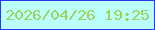 文字の大きさ：5、枠の色：2f35eb、背景の色：b9fffd、文字の色：9fd256 無料ブログパーツのブログ時計